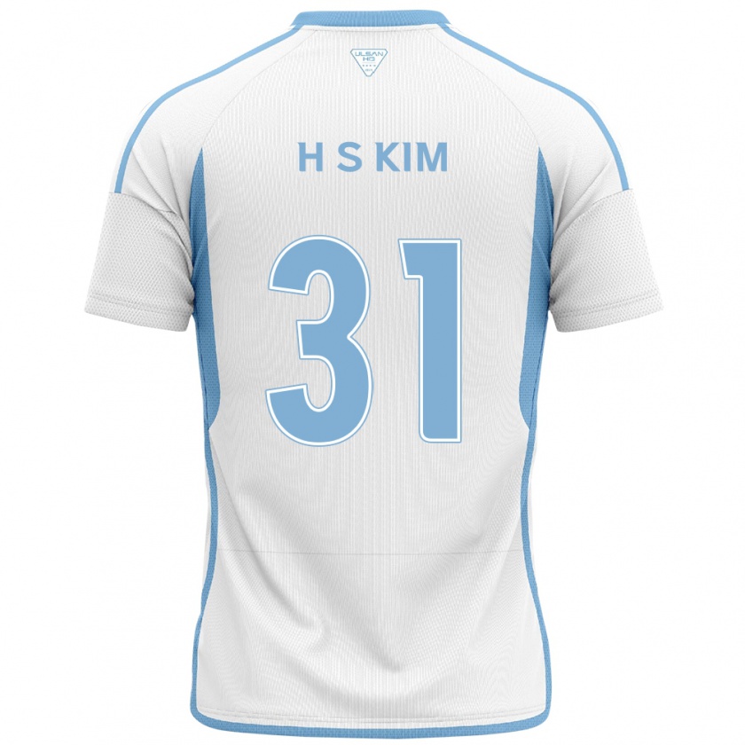 Kandiny Niño Camiseta Se-Hyoung Kim #31 Blanco Azul 2ª Equipación 2024/25 La Camisa Chile