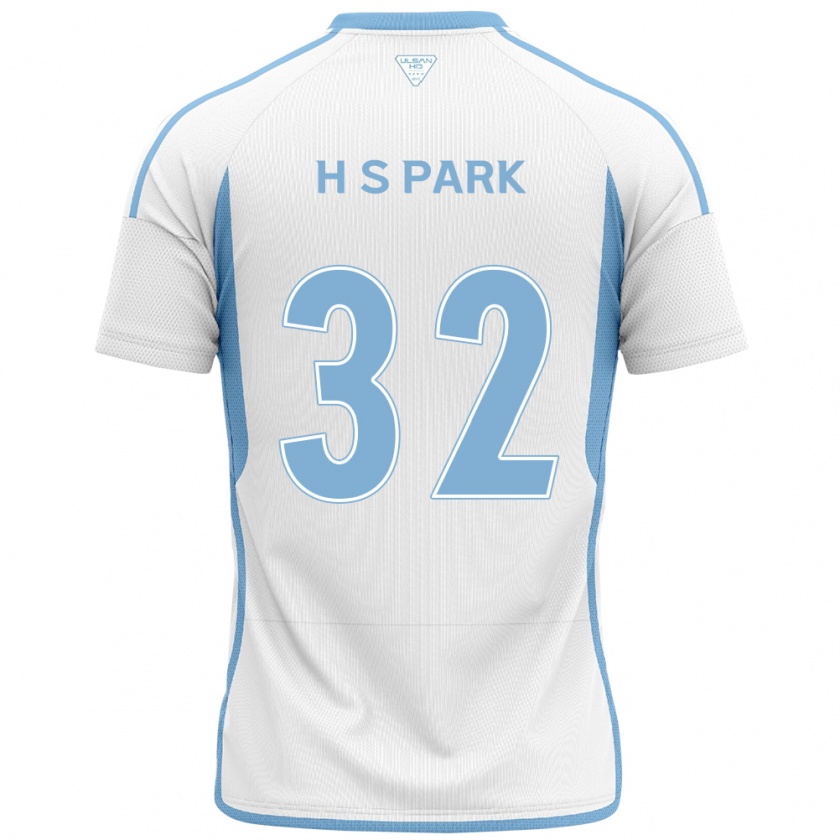 Kandiny Niño Camiseta Sung-Hyun Park #32 Blanco Azul 2ª Equipación 2024/25 La Camisa Chile