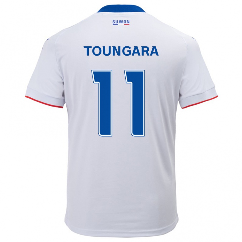 Kandiny Niño Camiseta Aboubacar Toungara #11 Blanco Azul 2ª Equipación 2024/25 La Camisa Chile