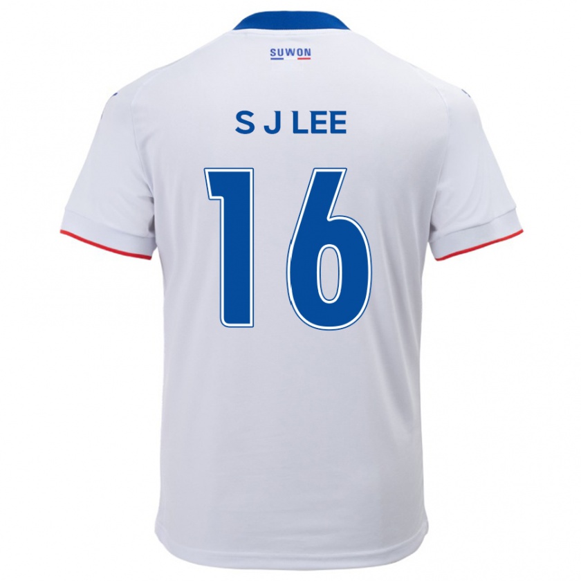 Kandiny Niño Camiseta Jong-Sung Lee #16 Blanco Azul 2ª Equipación 2024/25 La Camisa Chile