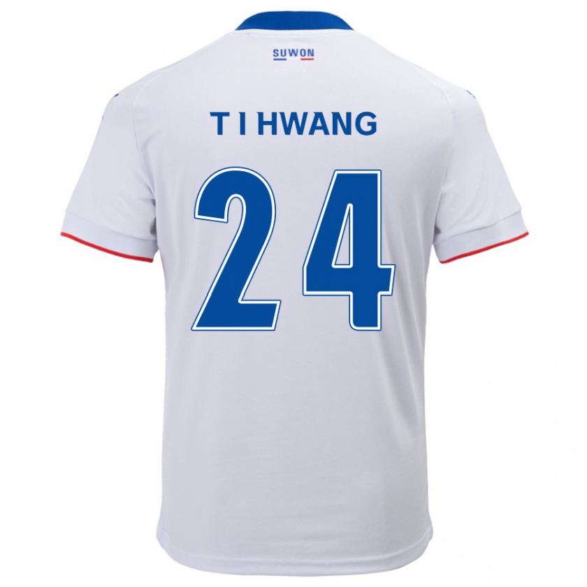 Kandiny Niño Camiseta In-Taek Hwang #24 Blanco Azul 2ª Equipación 2024/25 La Camisa Chile