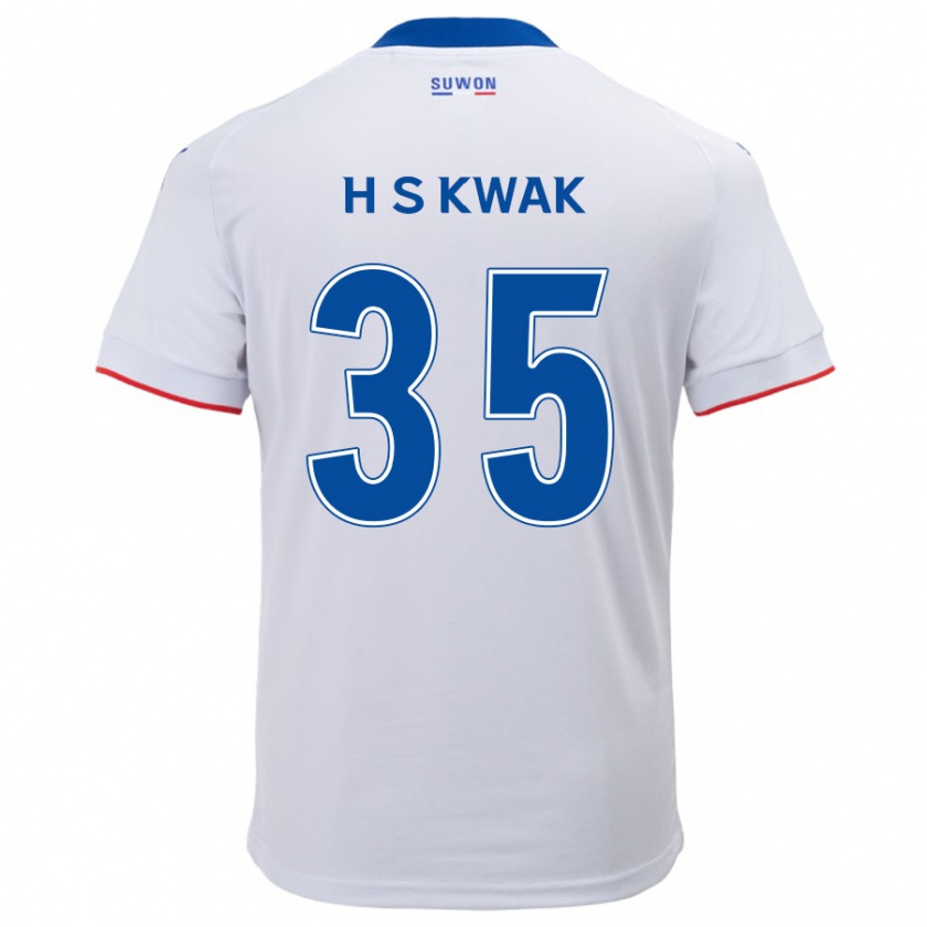 Kandiny Niño Camiseta Sung-Hoon Kwak #35 Blanco Azul 2ª Equipación 2024/25 La Camisa Chile