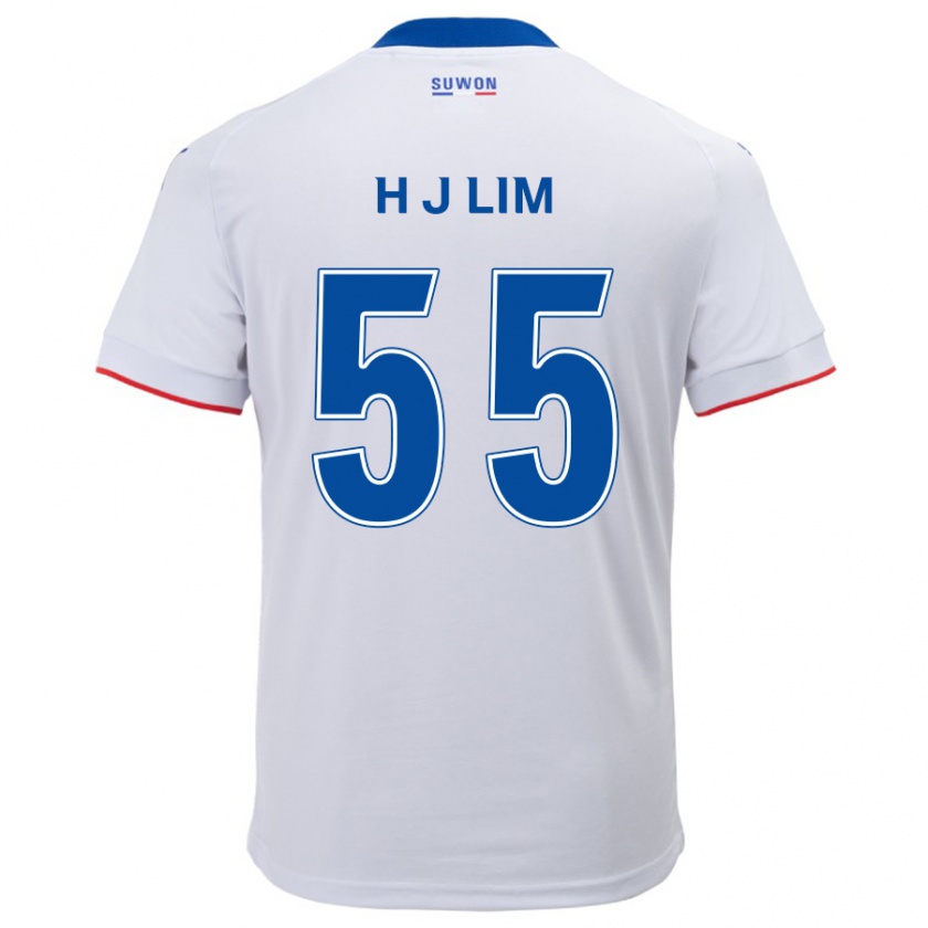 Kandiny Niño Camiseta Ji-Hoon Lim #55 Blanco Azul 2ª Equipación 2024/25 La Camisa Chile