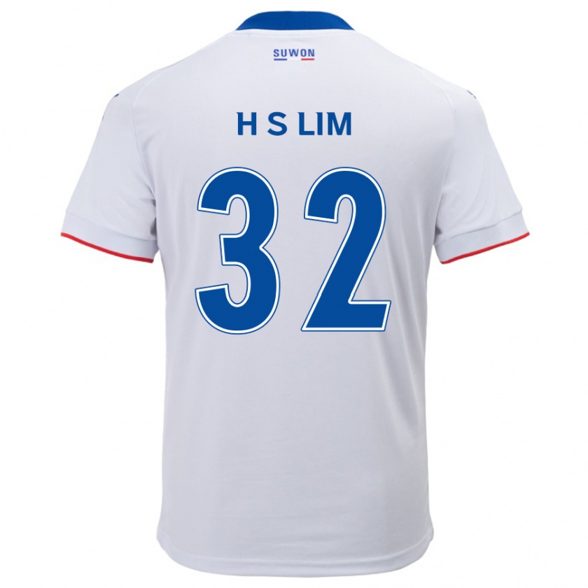 Kandiny Niño Camiseta Seong-Hyeon Lim #32 Blanco Azul 2ª Equipación 2024/25 La Camisa Chile