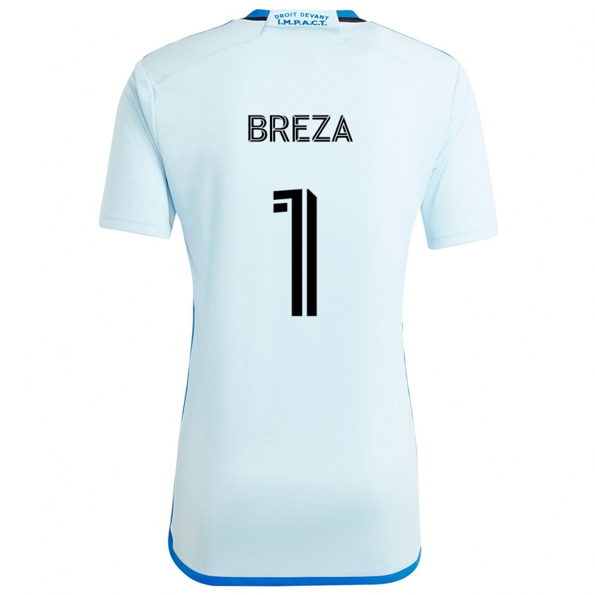 Kandiny Niño Camiseta Sebastian Breza #1 Azul Hielo 2ª Equipación 2024/25 La Camisa Chile