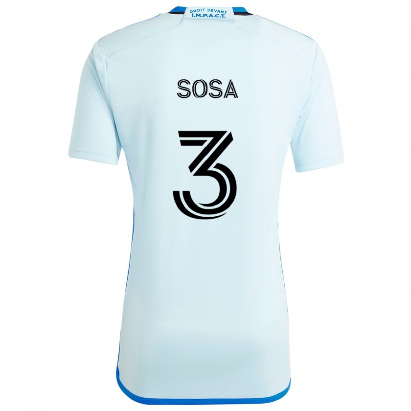 Kandiny Niño Camiseta Joaquín Sosa #3 Azul Hielo 2ª Equipación 2024/25 La Camisa Chile