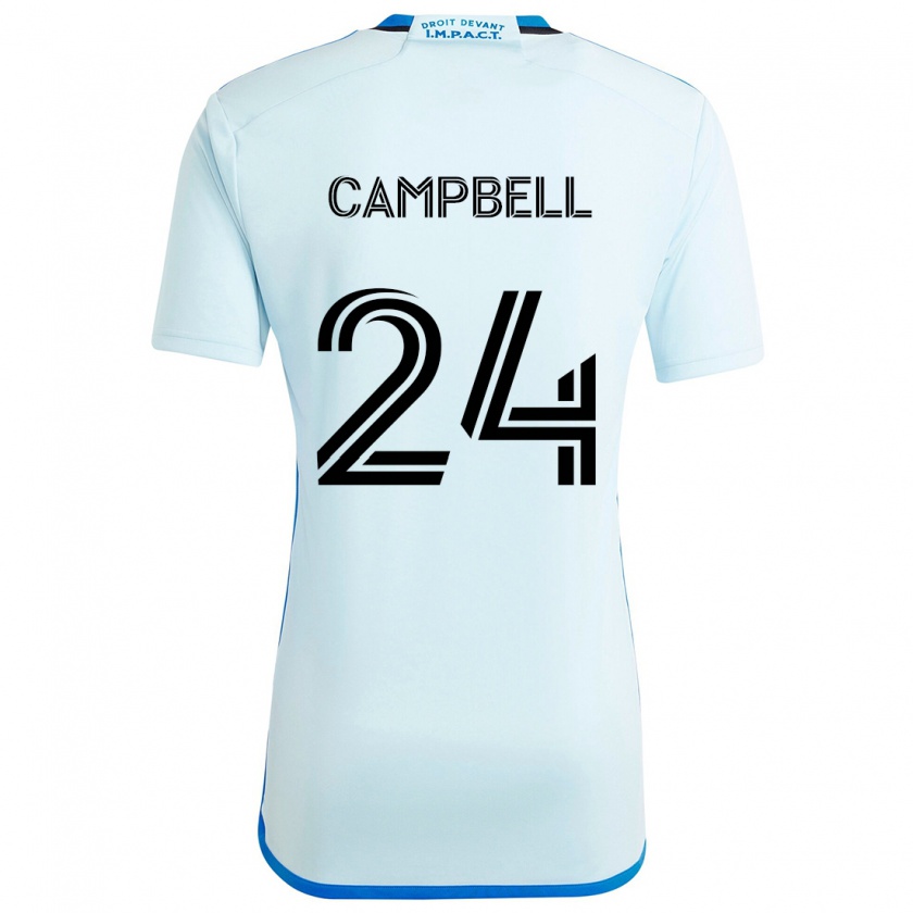 Kandiny Niño Camiseta George Campbell #24 Azul Hielo 2ª Equipación 2024/25 La Camisa Chile