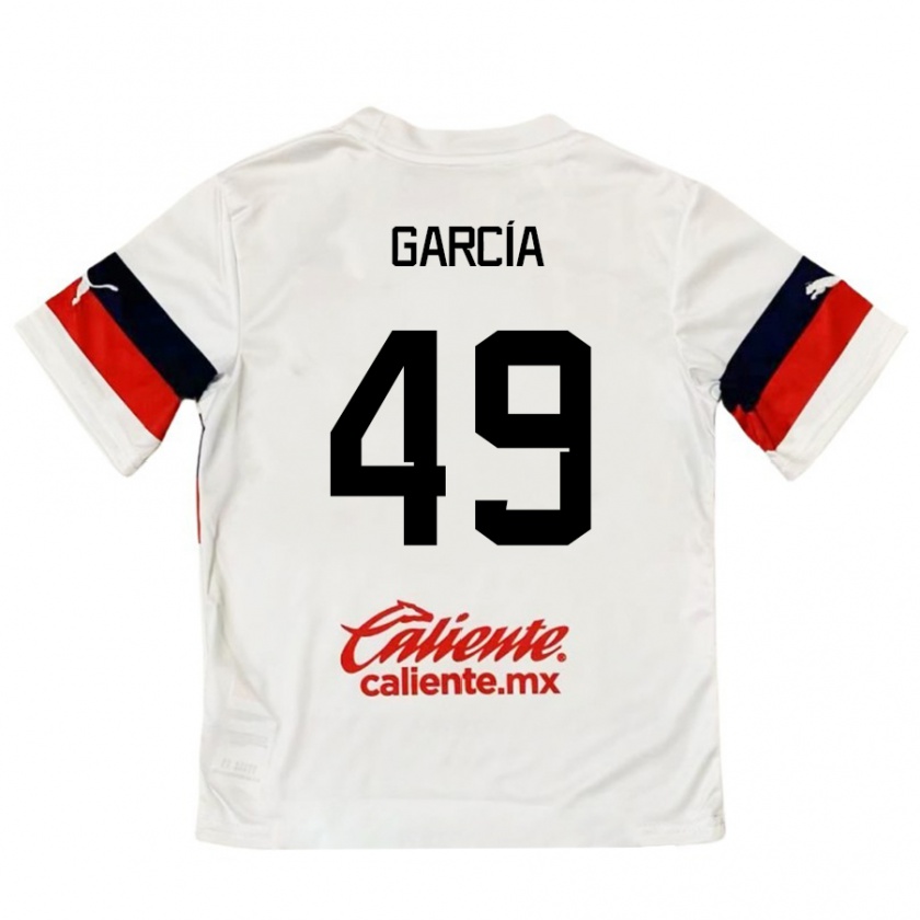 Kandiny Niño Camiseta Gilberto García #49 Blanco Rojo 2ª Equipación 2024/25 La Camisa Chile