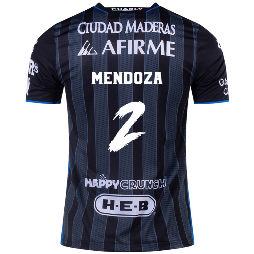 Kandiny Niño Camiseta Omar Mendoza #2 Blanco Negro 2ª Equipación 2024/25 La Camisa Chile