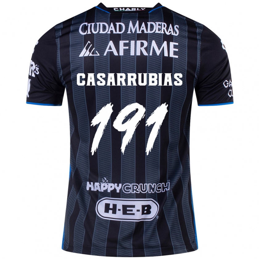 Kandiny Niño Camiseta Aaron Casarrubias #191 Blanco Negro 2ª Equipación 2024/25 La Camisa Chile