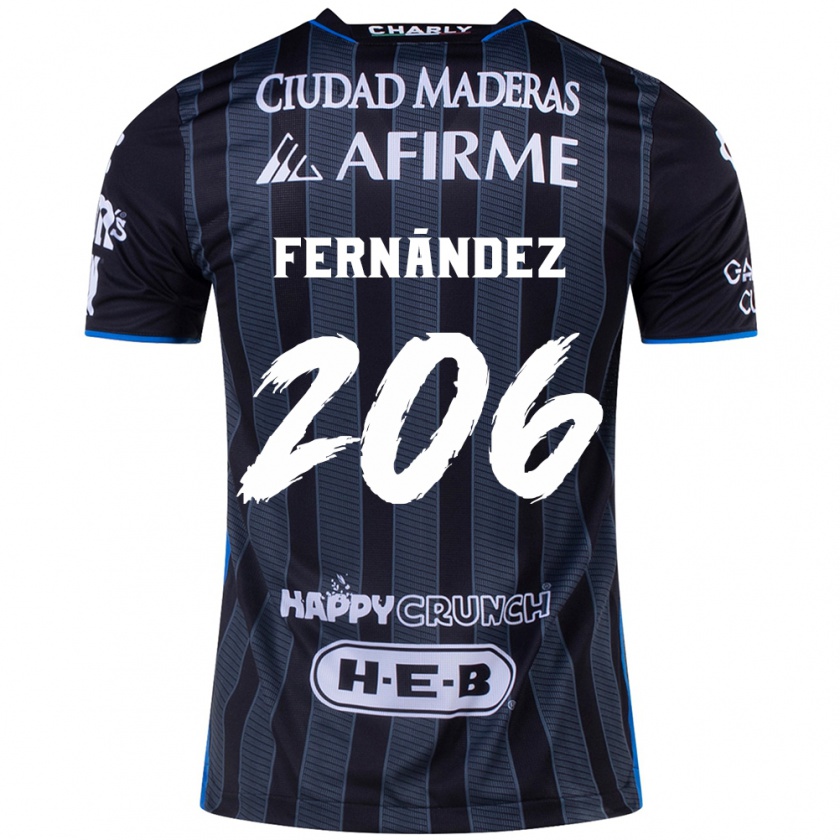 Kandiny Niño Camiseta Erik Fernández #206 Blanco Negro 2ª Equipación 2024/25 La Camisa Chile