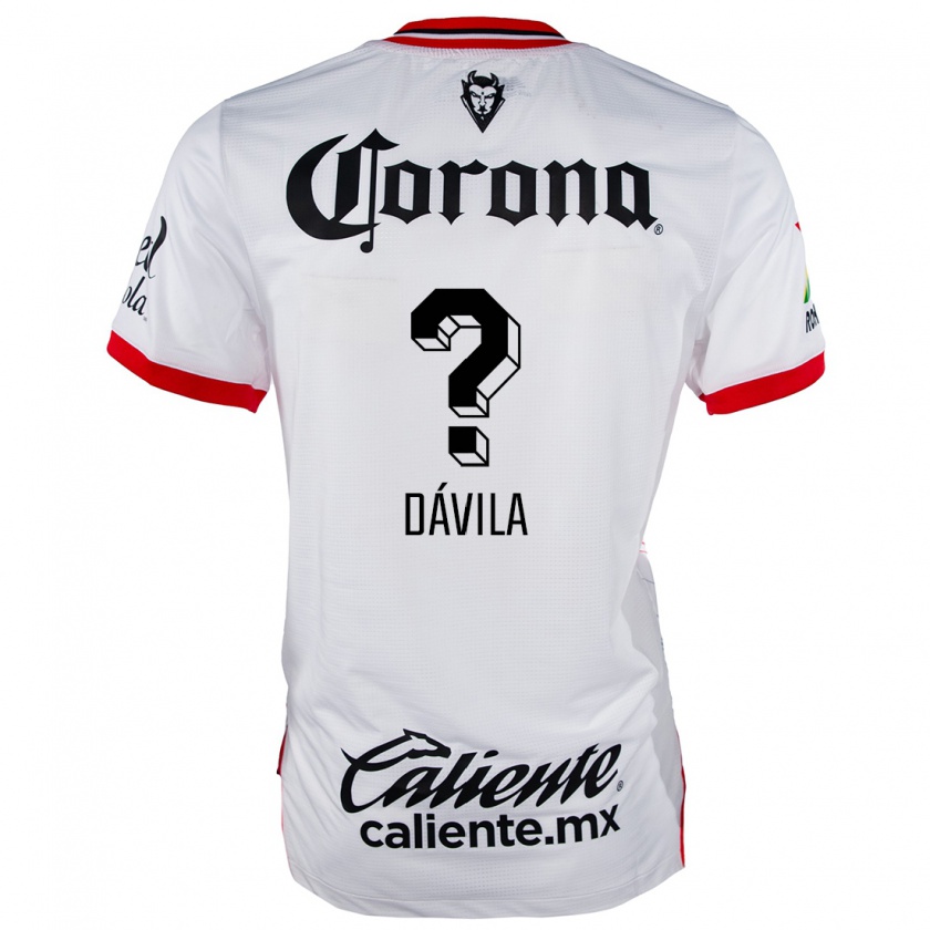 Kandiny Niño Camiseta Dilan Dávila #0 Blanco Rojo 2ª Equipación 2024/25 La Camisa Chile