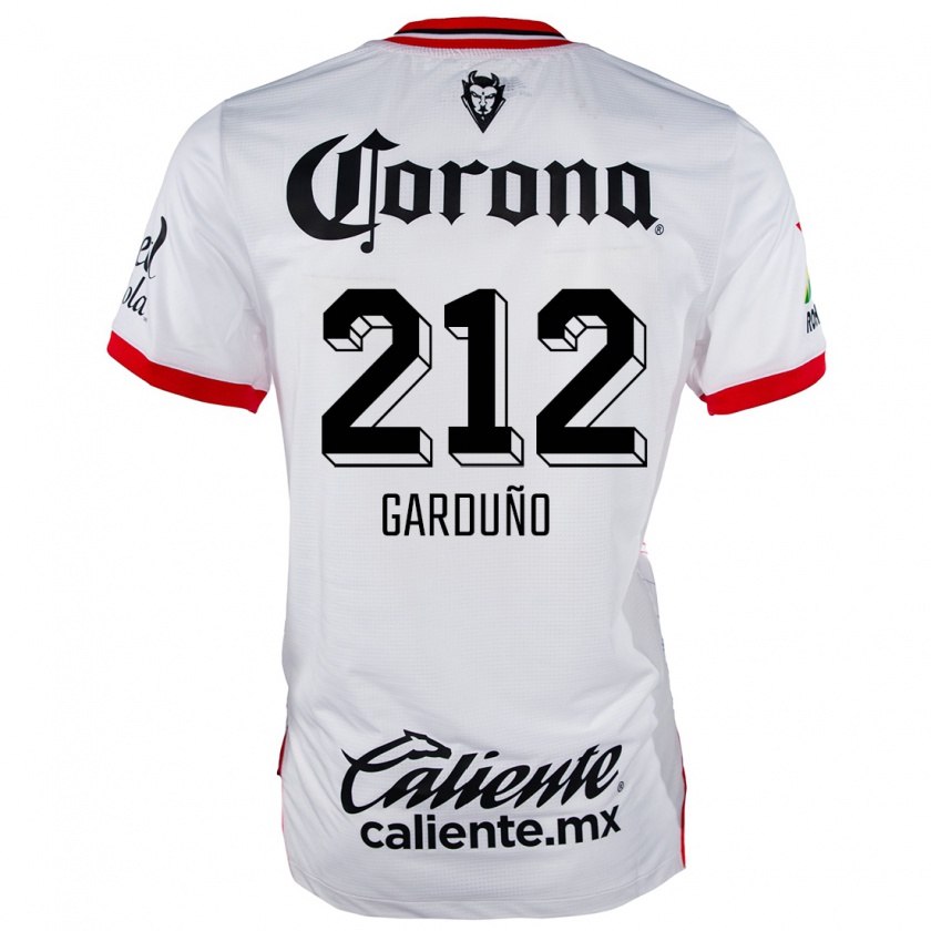 Kandiny Niño Camiseta Carlos Garduño #212 Blanco Rojo 2ª Equipación 2024/25 La Camisa Chile