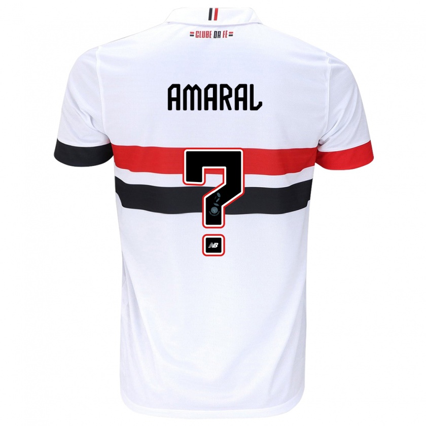 Kandiny Hombre Camiseta Mateus Amaral #0 Blanco Rojo Negro 1ª Equipación 2024/25 La Camisa Chile