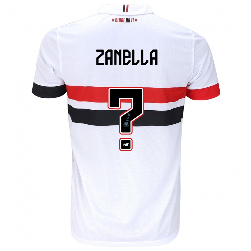 Kandiny Hombre Camiseta Matheus Zanella #0 Blanco Rojo Negro 1ª Equipación 2024/25 La Camisa Chile