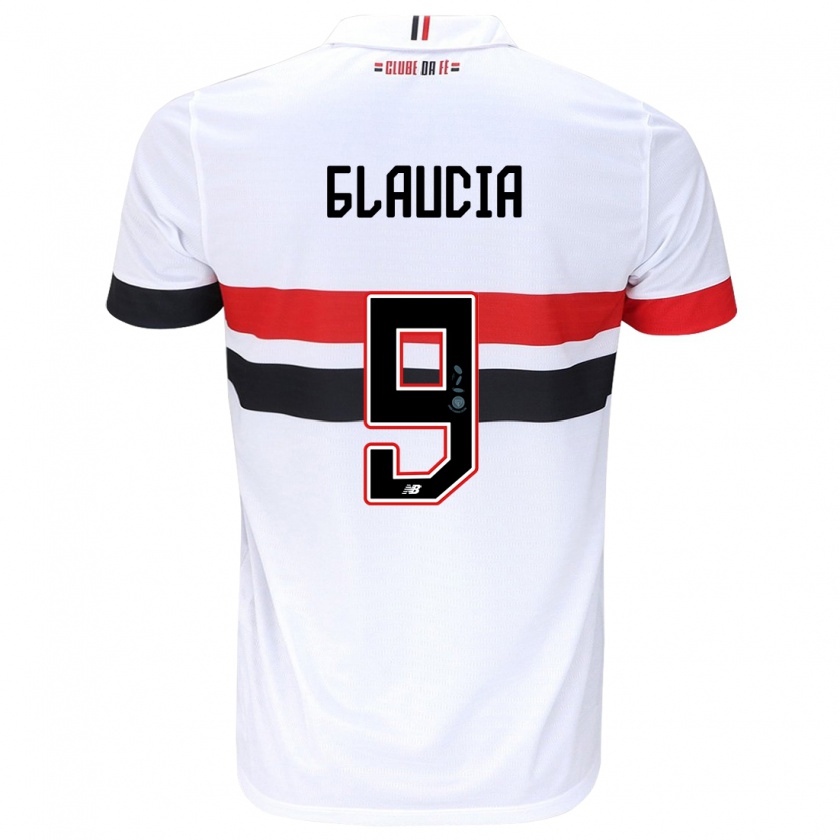 Kandiny Hombre Camiseta Glaucia #9 Blanco Rojo Negro 1ª Equipación 2024/25 La Camisa Chile