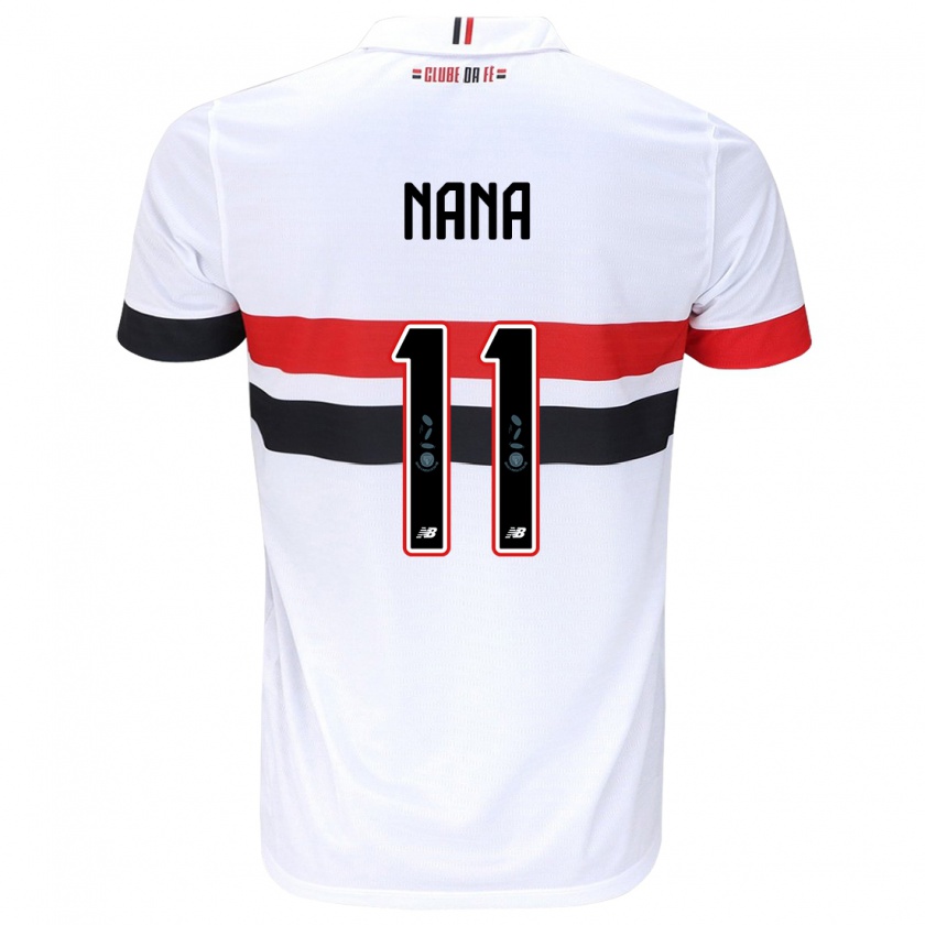 Kandiny Hombre Camiseta Naná #11 Blanco Rojo Negro 1ª Equipación 2024/25 La Camisa Chile