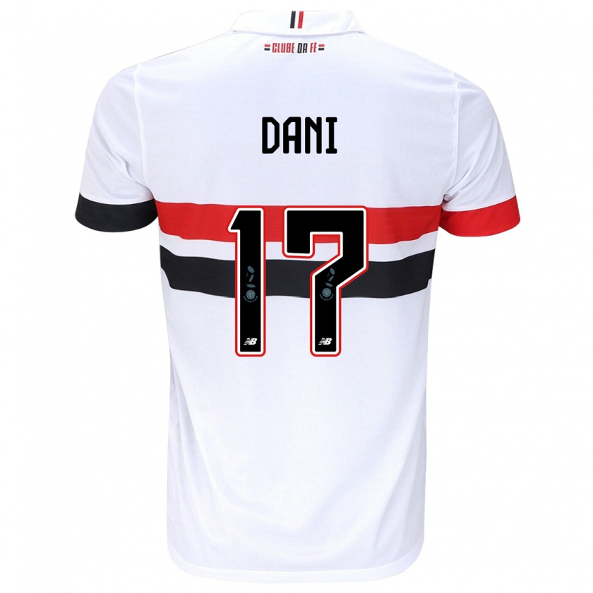 Kandiny Hombre Camiseta Dani #17 Blanco Rojo Negro 1ª Equipación 2024/25 La Camisa Chile