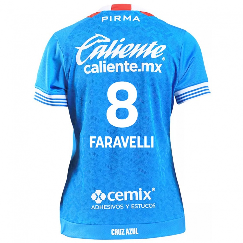 Kandiny Hombre Camiseta Lorenzo Faravelli #8 Cielo Azul 1ª Equipación 2024/25 La Camisa Chile