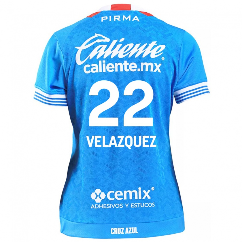 Kandiny Hombre Camiseta Hireri Velazquez #22 Cielo Azul 1ª Equipación 2024/25 La Camisa Chile