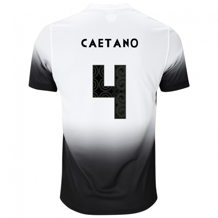 Kandiny Hombre Camiseta Caetano #4 Blanco Negro 1ª Equipación 2024/25 La Camisa Chile