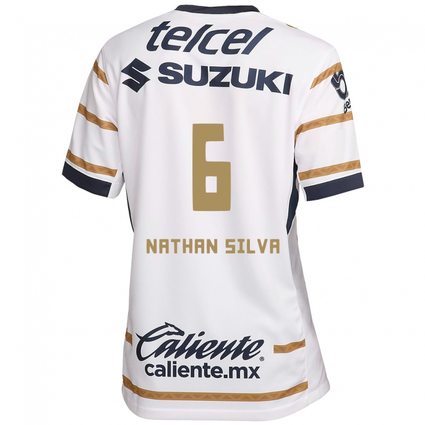 Kandiny Hombre Camiseta Nathan Silva #6 Obsidiana Blanca 1ª Equipación 2024/25 La Camisa Chile