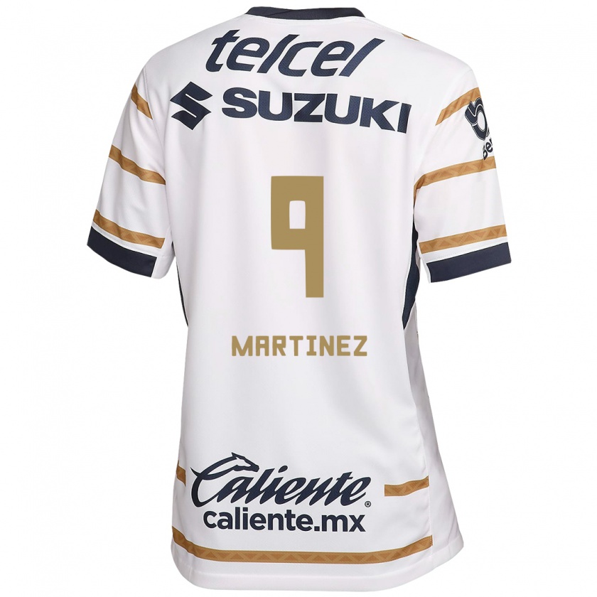 Kandiny Hombre Camiseta Guillermo Martínez #9 Obsidiana Blanca 1ª Equipación 2024/25 La Camisa Chile