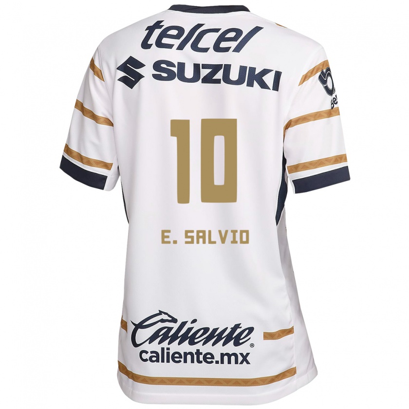 Kandiny Hombre Camiseta Eduardo Salvio #10 Obsidiana Blanca 1ª Equipación 2024/25 La Camisa Chile