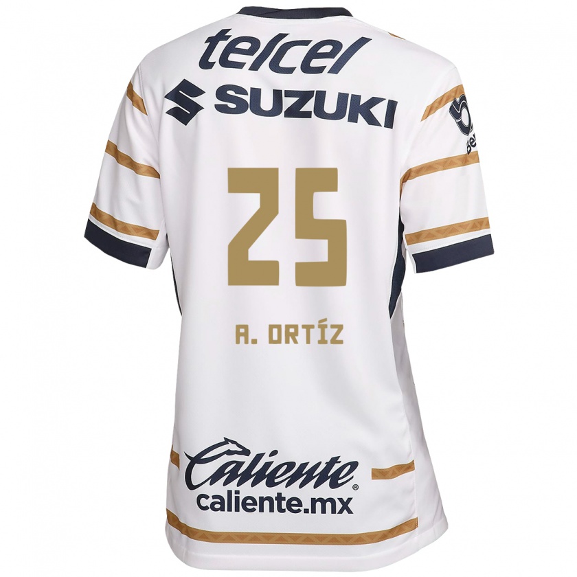 Kandiny Hombre Camiseta Arturo Ortiz #25 Obsidiana Blanca 1ª Equipación 2024/25 La Camisa Chile