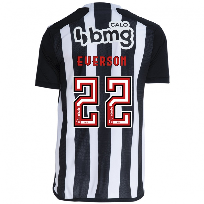 Kandiny Hombre Camiseta Everson #22 Blanco Negro 1ª Equipación 2024/25 La Camisa Chile