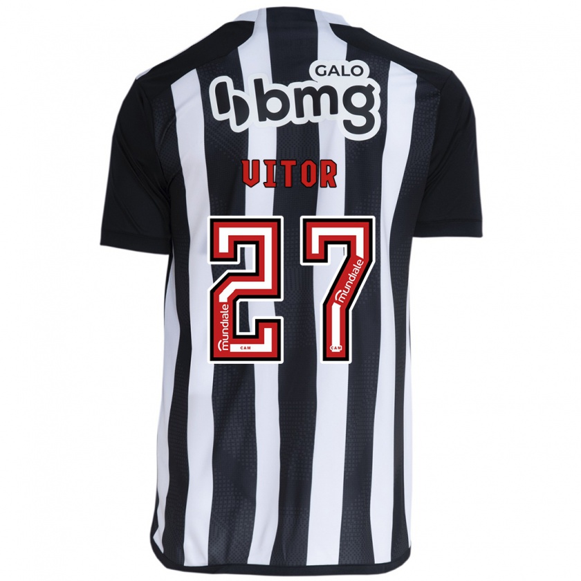 Kandiny Hombre Camiseta Paulo Vitor #27 Blanco Negro 1ª Equipación 2024/25 La Camisa Chile