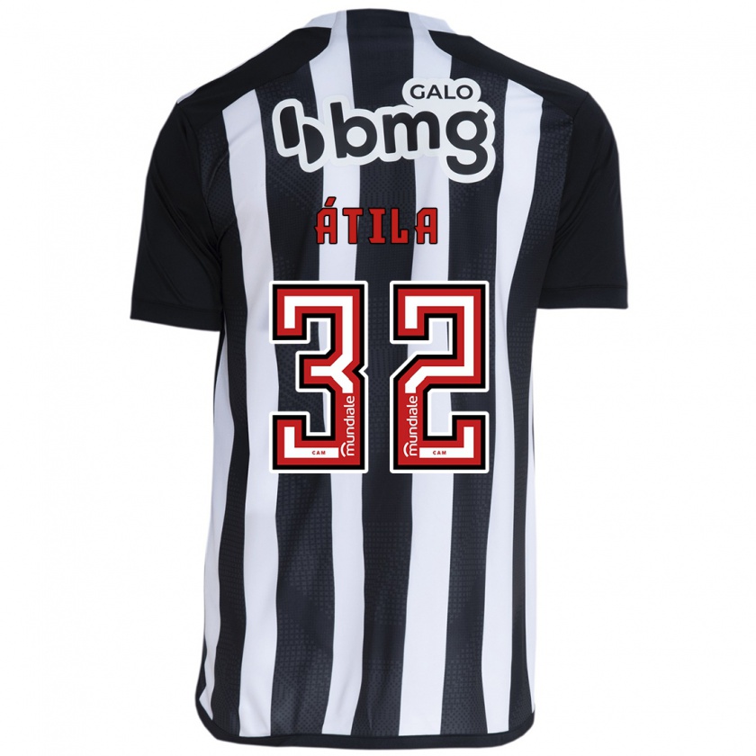 Kandiny Hombre Camiseta Gabriel Átila #32 Blanco Negro 1ª Equipación 2024/25 La Camisa Chile