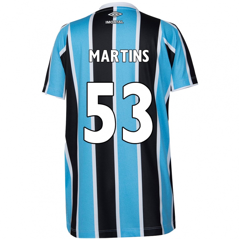 Kandiny Hombre Camiseta Gustavo Martins #53 Azul Negro Blanco 1ª Equipación 2024/25 La Camisa Chile