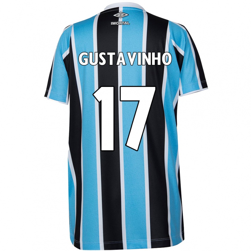 Kandiny Hombre Camiseta Gustavinho #17 Azul Negro Blanco 1ª Equipación 2024/25 La Camisa Chile