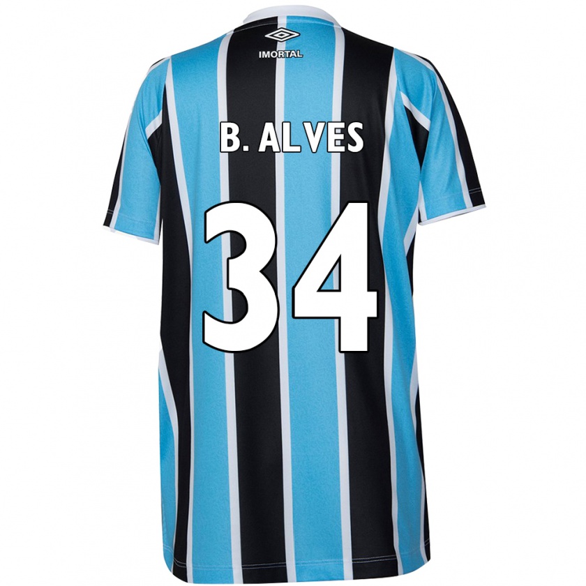 Kandiny Hombre Camiseta Bruno Alves #34 Azul Negro Blanco 1ª Equipación 2024/25 La Camisa Chile