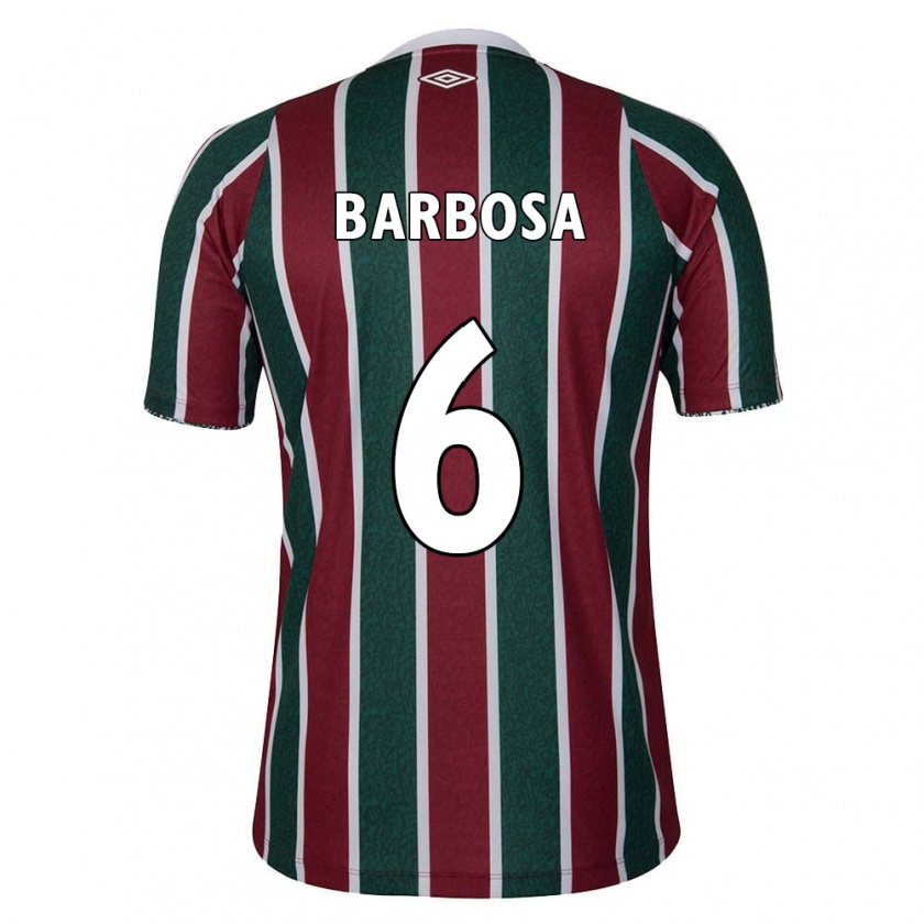 Kandiny Hombre Camiseta Diogo Barbosa #6 Verde Granate Blanco 1ª Equipación 2024/25 La Camisa Chile