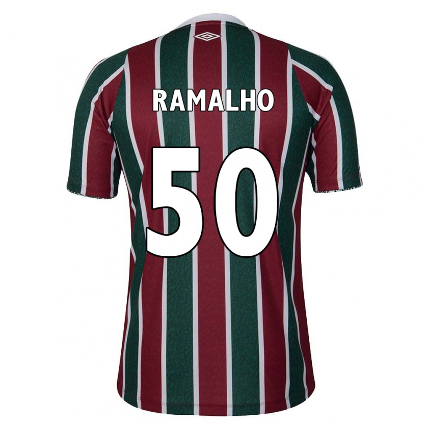 Kandiny Hombre Camiseta Gustavo Ramalho #50 Verde Granate Blanco 1ª Equipación 2024/25 La Camisa Chile