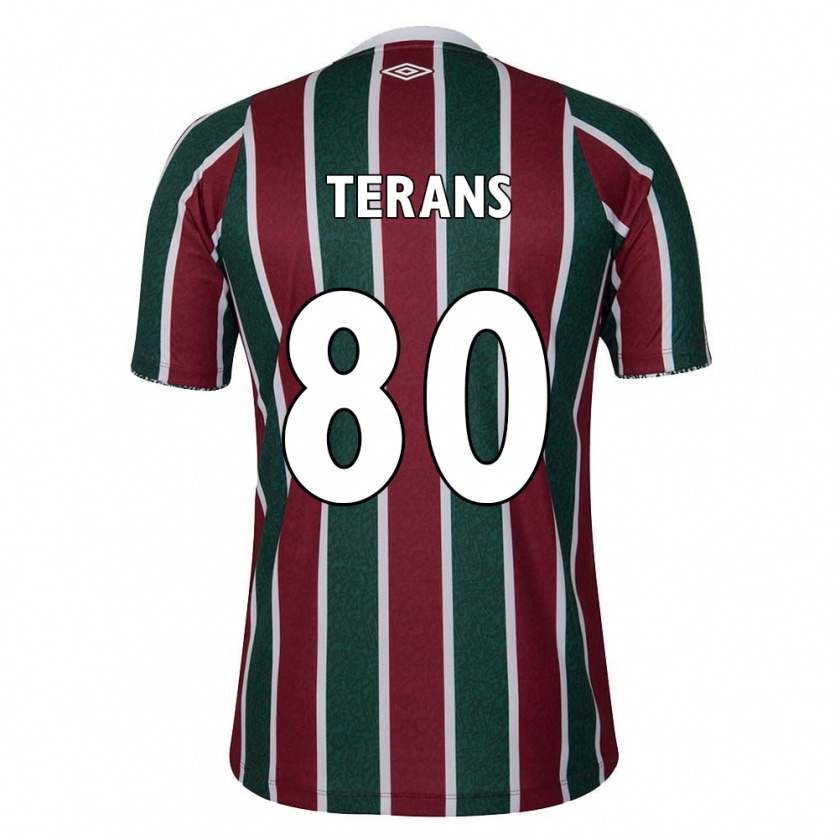 Kandiny Hombre Camiseta David Terans #80 Verde Granate Blanco 1ª Equipación 2024/25 La Camisa Chile