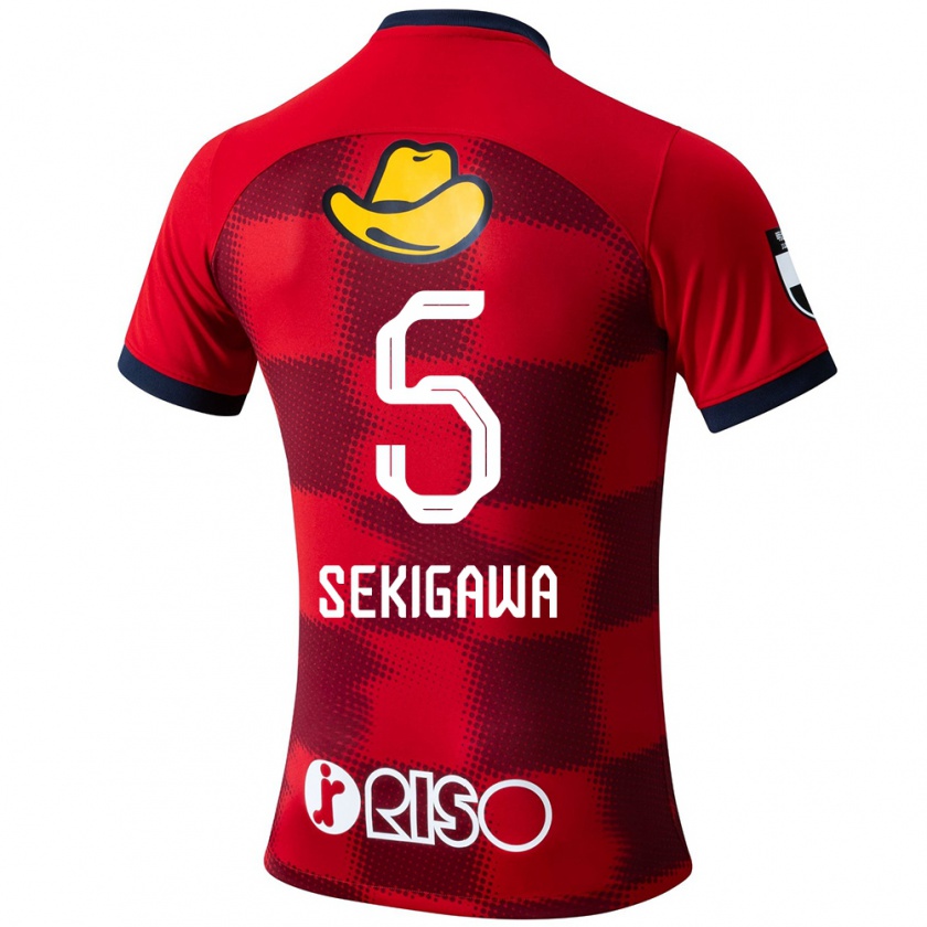 Kandiny Hombre Camiseta Ikuma Sekigawa #5 Rojo Azul Blanco 1ª Equipación 2024/25 La Camisa Chile