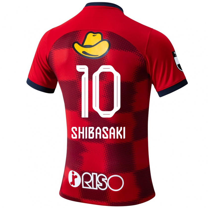 Kandiny Hombre Camiseta Gaku Shibasaki #10 Rojo Azul Blanco 1ª Equipación 2024/25 La Camisa Chile