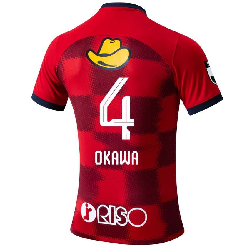 Kandiny Hombre Camiseta Yugo Okawa #4 Rojo Azul Blanco 1ª Equipación 2024/25 La Camisa Chile