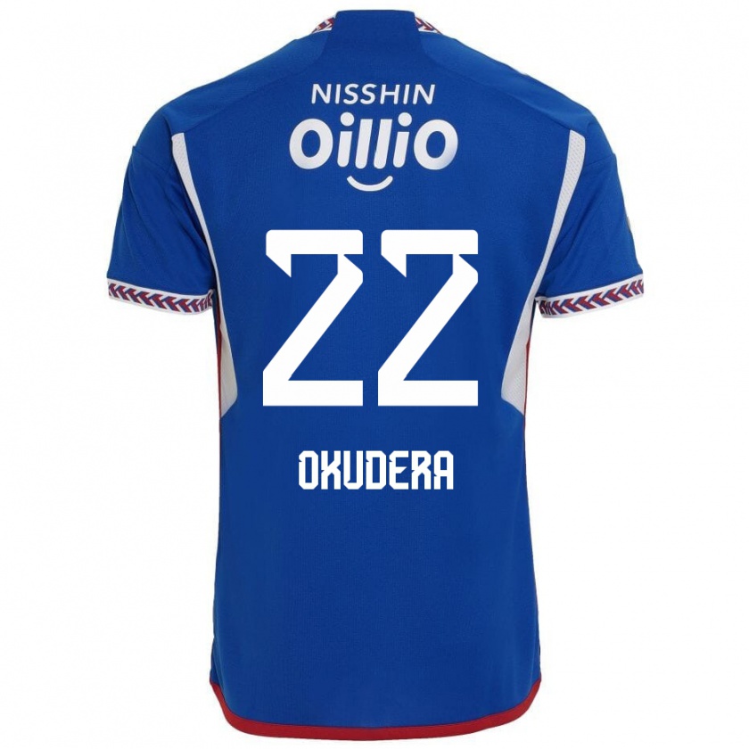 Kandiny Hombre Camiseta Minato Okudera #22 Azul Blanco Rojo 1ª Equipación 2024/25 La Camisa Chile