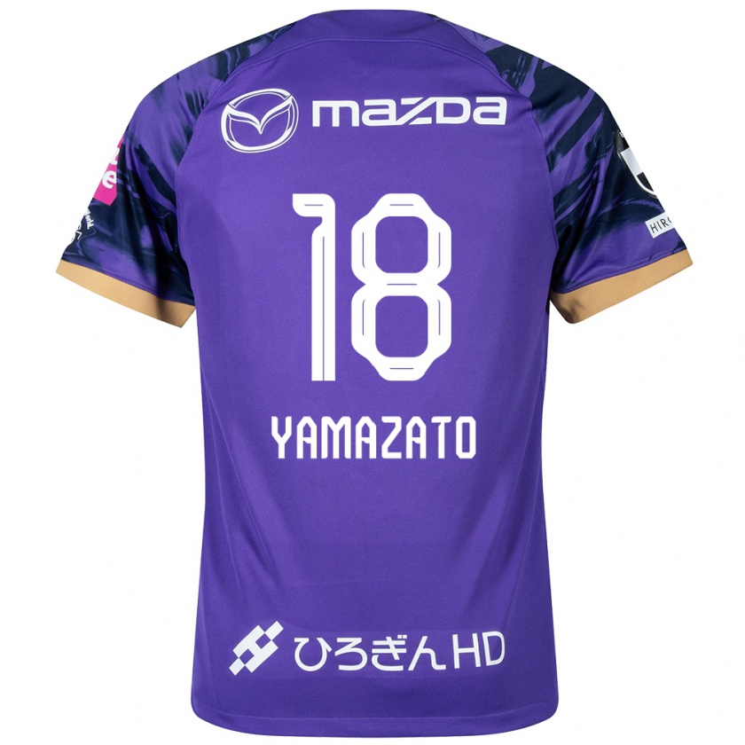 Kandiny Hombre Camiseta Kenshin Yamazato #18 Púrpura Blanco 1ª Equipación 2024/25 La Camisa Chile