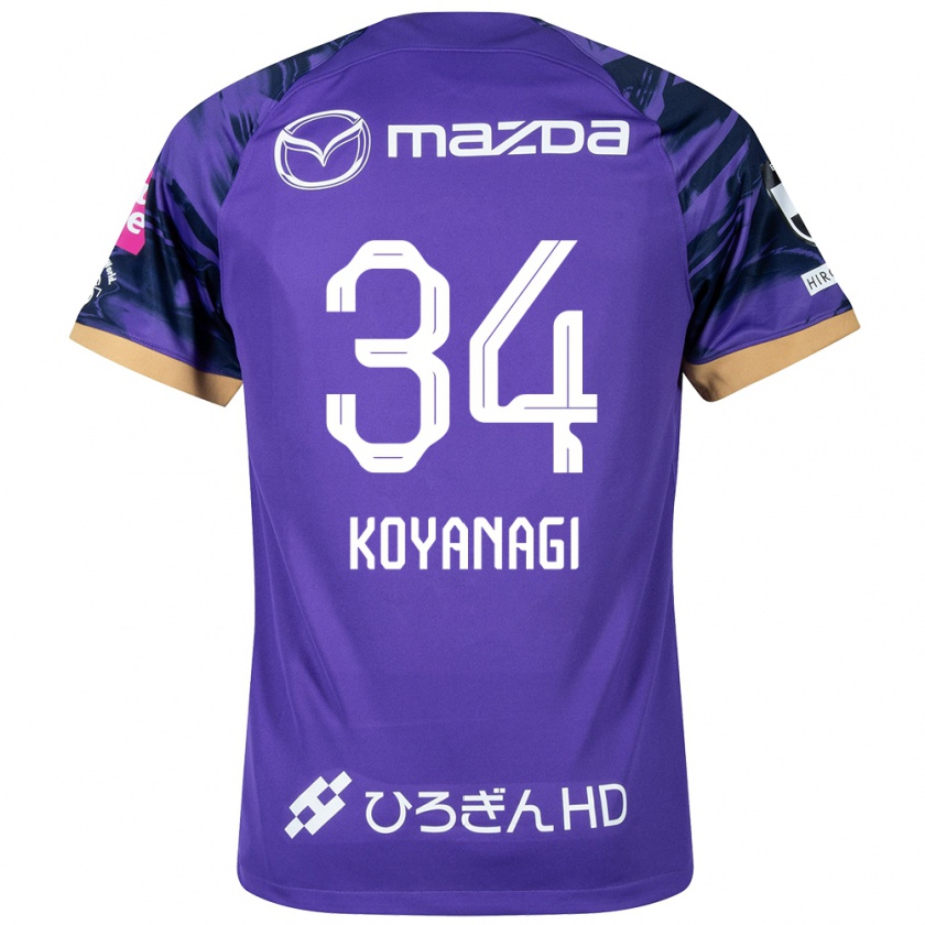 Kandiny Hombre Camiseta Shu Koyanagi #34 Púrpura Blanco 1ª Equipación 2024/25 La Camisa Chile