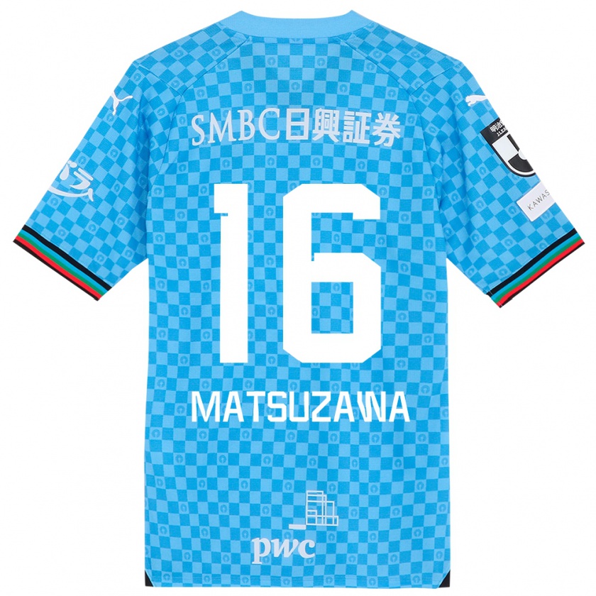 Kandiny Hombre Camiseta Naoto Matsuzawa #16 Azul Celeste 1ª Equipación 2024/25 La Camisa Chile