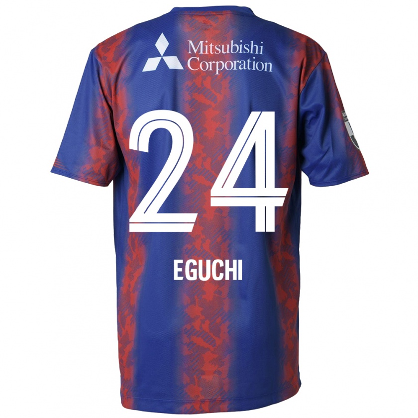 Kandiny Hombre Camiseta Kaito Eguchi #24 Azul Rojo 1ª Equipación 2024/25 La Camisa Chile