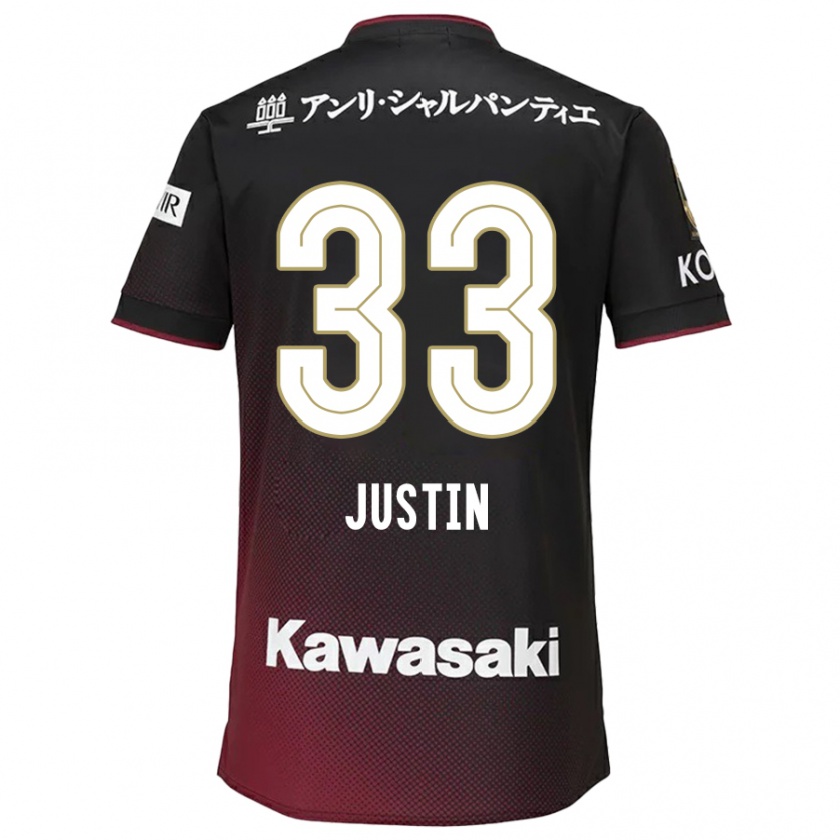 Kandiny Hombre Camiseta Justin Homma #33 Negro Rojo 1ª Equipación 2024/25 La Camisa Chile