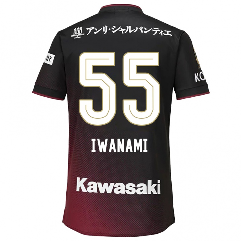 Kandiny Hombre Camiseta Takuya Iwanami #55 Negro Rojo 1ª Equipación 2024/25 La Camisa Chile