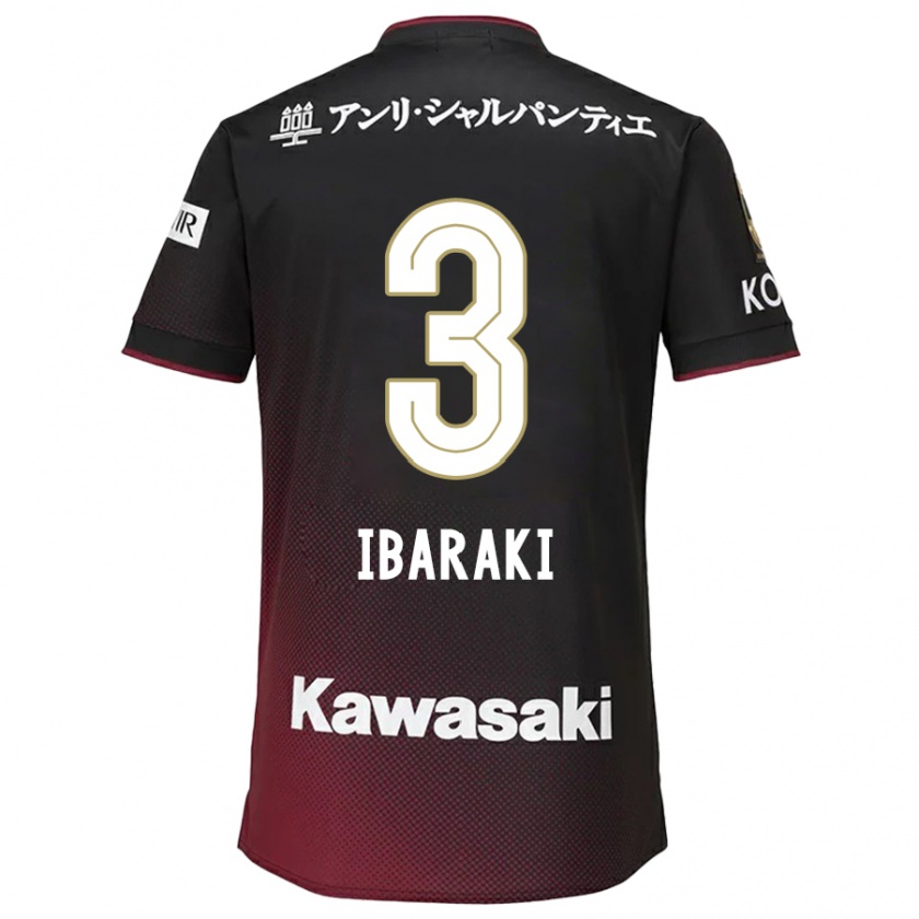 Kandiny Hombre Camiseta Riku Ibaraki #3 Negro Rojo 1ª Equipación 2024/25 La Camisa Chile