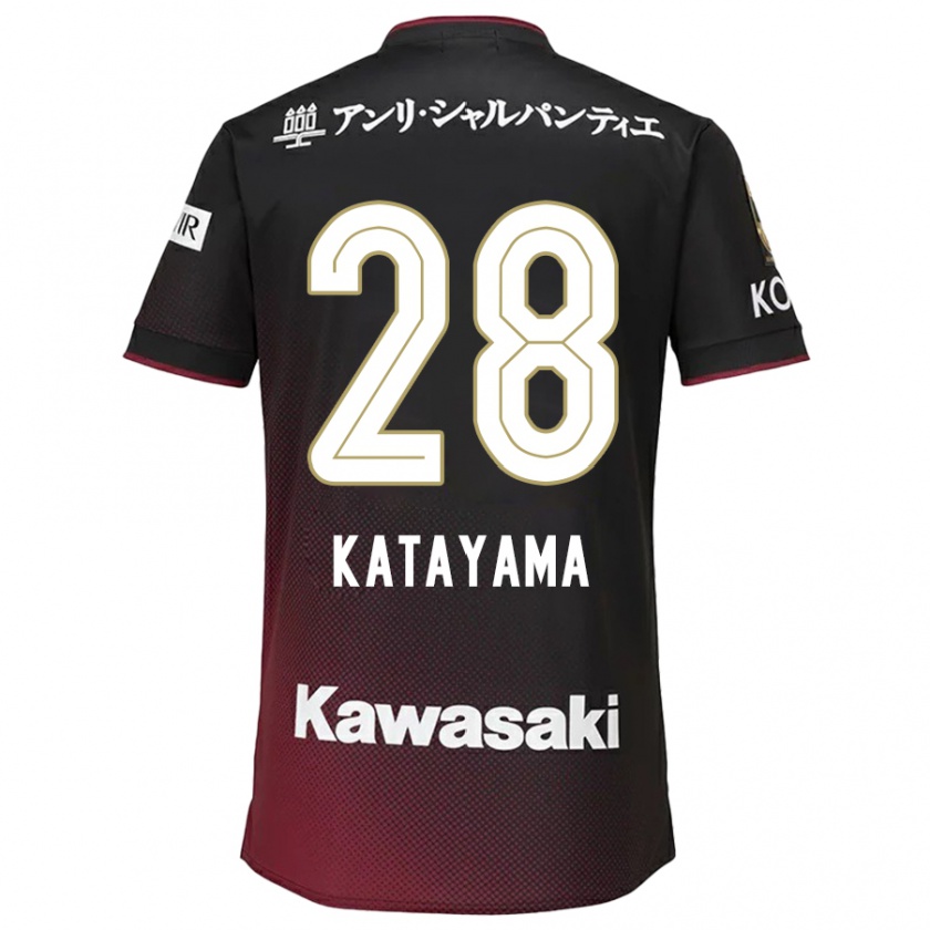 Kandiny Hombre Camiseta Kota Katayama #28 Negro Rojo 1ª Equipación 2024/25 La Camisa Chile